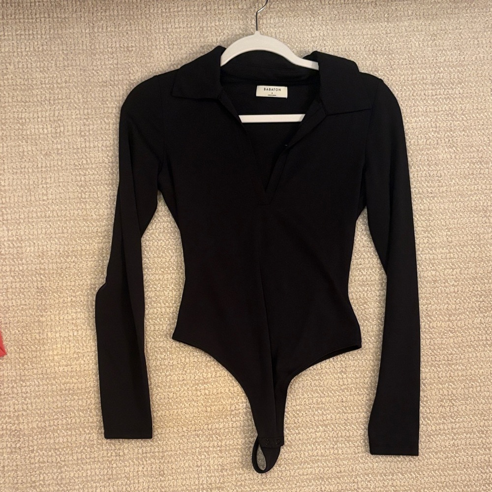 Babaton Black Collared Bodysuit